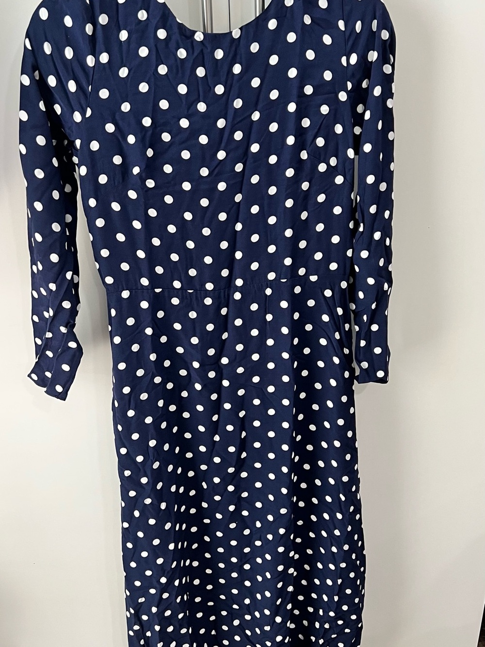 & Other Stories Navy Polka Dot Dress